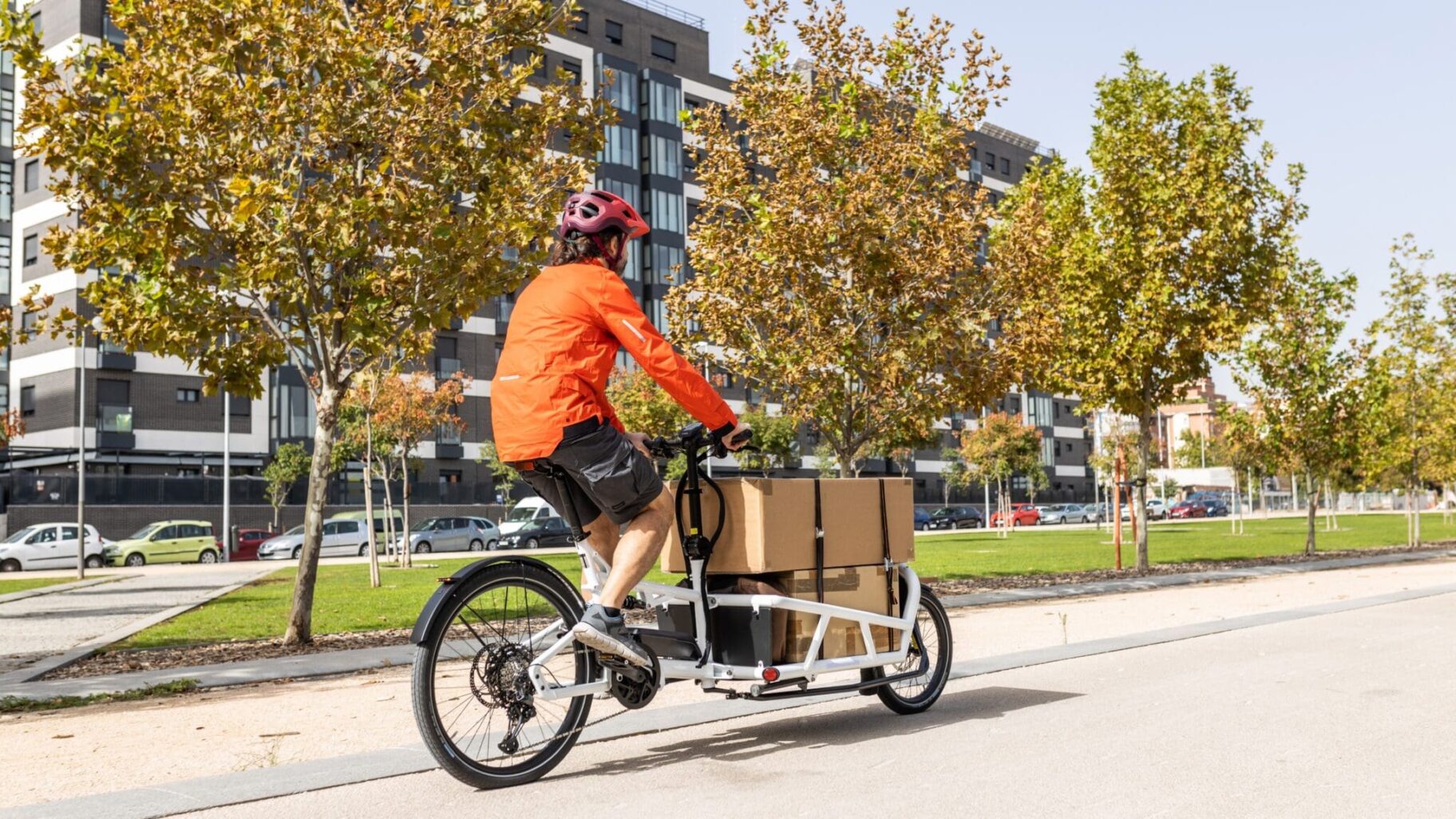 Person riding a cargo bike