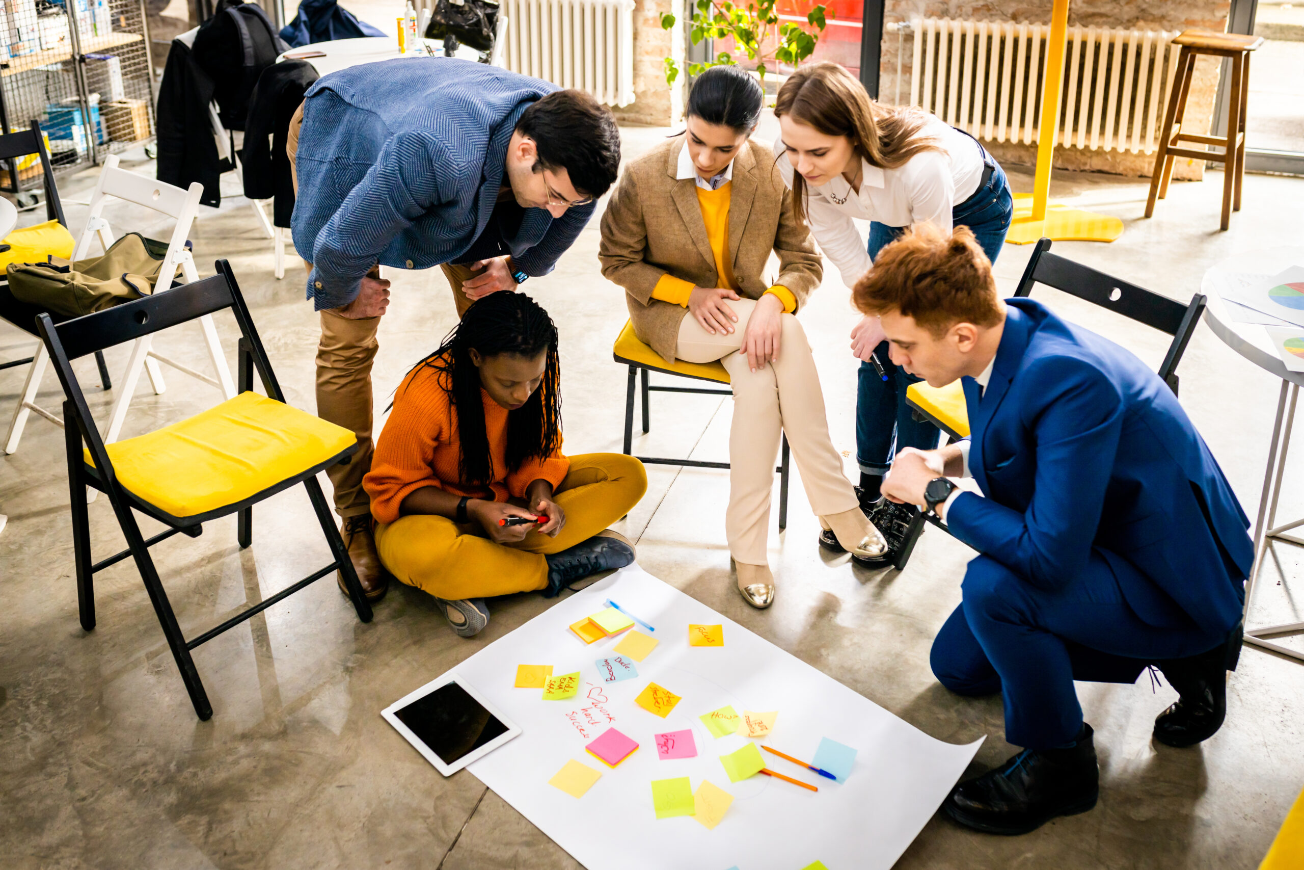 Business team working in a start-up office