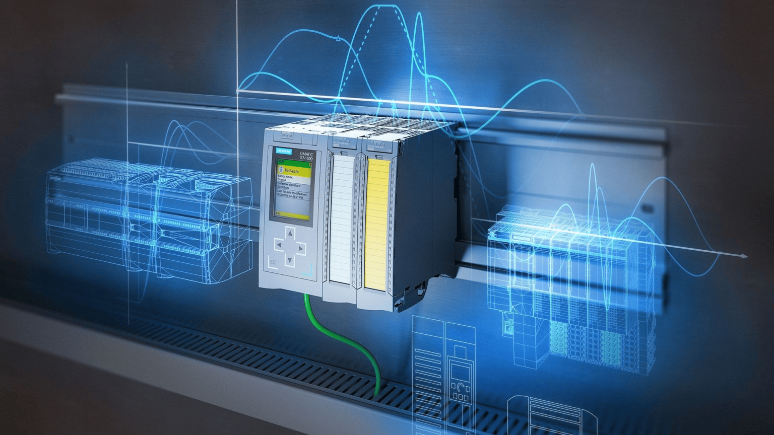 An electronic device is connected to a control panel