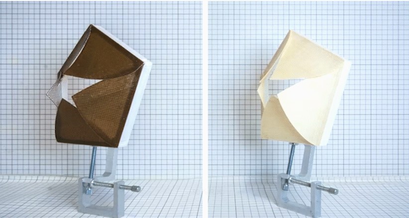 two pictures of an object that is made out of paper