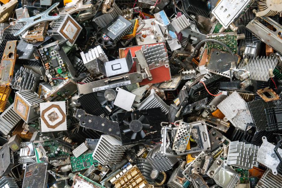 a pile of electronic components is shown in this photo