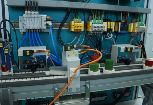 a machine that is being used to make electrical components